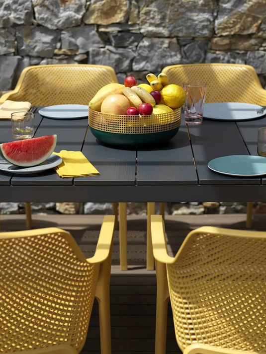 Nardi Net outdoor chair with woven design, featuring a sturdy frame and comfortable seating, ideal for patio and outdoor spaces.