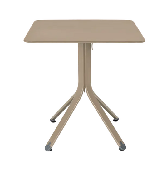 Fermob Rest'O folding outdoor table in metal, 71x71cm, with a sleek design, suitable for patio or garden use.