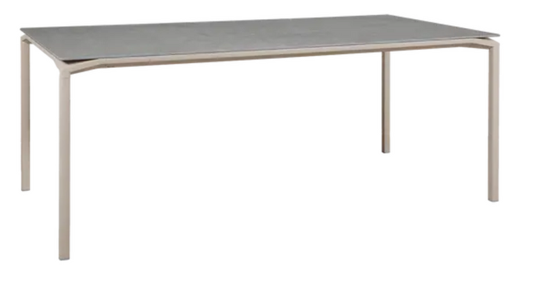 Load image into Gallery viewer, Fermob CALVI Kreta mineral dining table, 195 x 95 cm, eight-seater with nutmeg-colored surface and sturdy tabletop.
