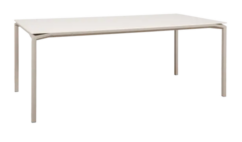 Load image into Gallery viewer, Fermob Calvi Aeris mineral dining table, 195x95cm, eight-seater with nutmeg-colored tabletop, suitable for outdoor or commercial use.
