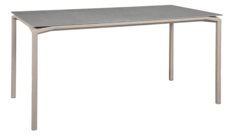 Load image into Gallery viewer, Fermob Calvi Creta mineral dining table in Nutmeg Grey, 160 x 80 cm, six-seater with a modern, sturdy design.
