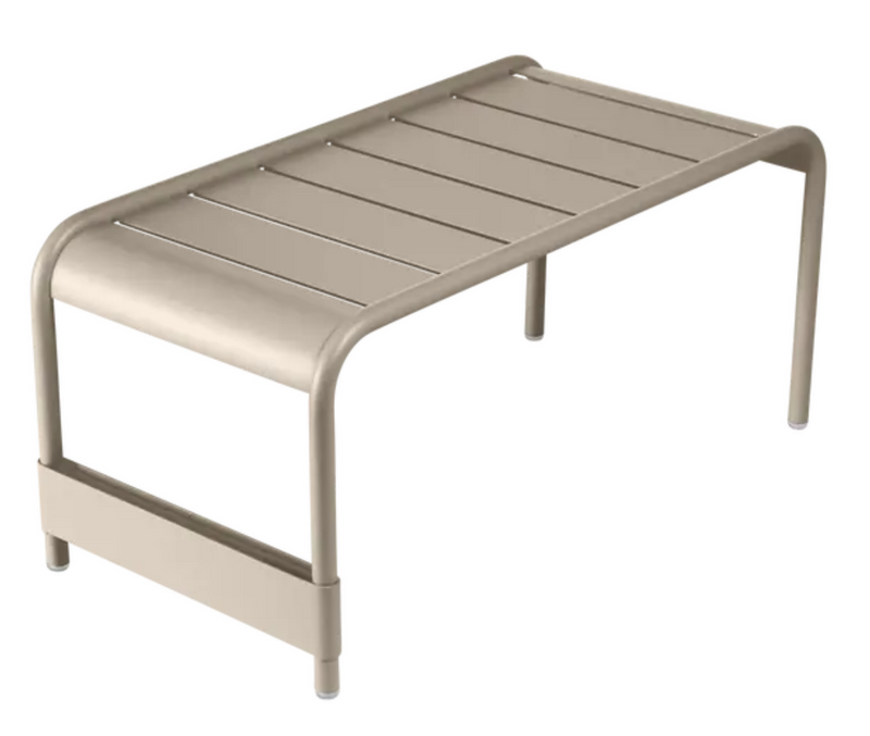 Load image into Gallery viewer, Fermob Luxembourg large low table or bench in nutmeg color, measuring 86x44 inches, showing its sturdy wooden design.
