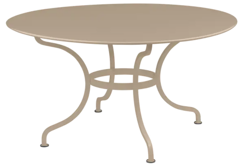 Load image into Gallery viewer, Nutmeg Fermob Romane round table with Ø137cm, suitable for up to 8 guests, featuring a sleek, modern design.

