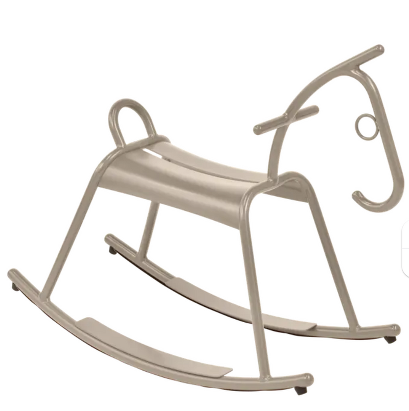 Load image into Gallery viewer, Fermob ADADA rocking horse in Nutmeg White, designed for kids' restaurant corner furniture, suitable for waiting areas.

