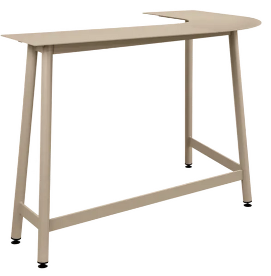 Fermob Bolder Corner Counter bar stool in nutmeg, outdoor metal furniture with a modern design for garden or patio seating.