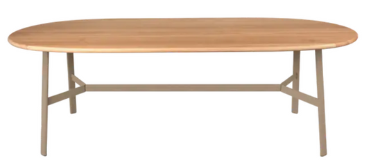Fermob SO'O Oval Oak Dining Table, 220x95 cm, solid wood, 8-seater for modern dining room decor.