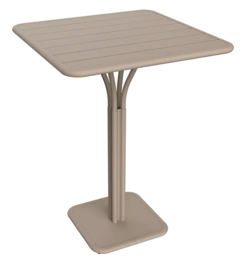 Load image into Gallery viewer, Fermob Luxembourg high pedestal metal table, 80x80 cm, outdoor use with a modern design and nutmeg finish.
