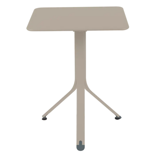 Fermob Rest'O folding outdoor table in nutmeg color, 57x57cm metal table, suitable for patio or garden use.