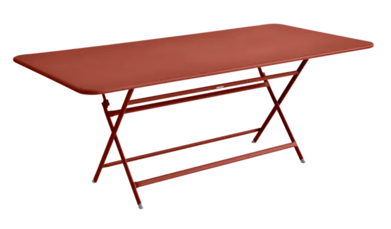 Load image into Gallery viewer, Ochre Fermob Caractère foldable outdoor table, 190 x 90 cm, eight-seater, lightweight and portable for outdoor dining.
