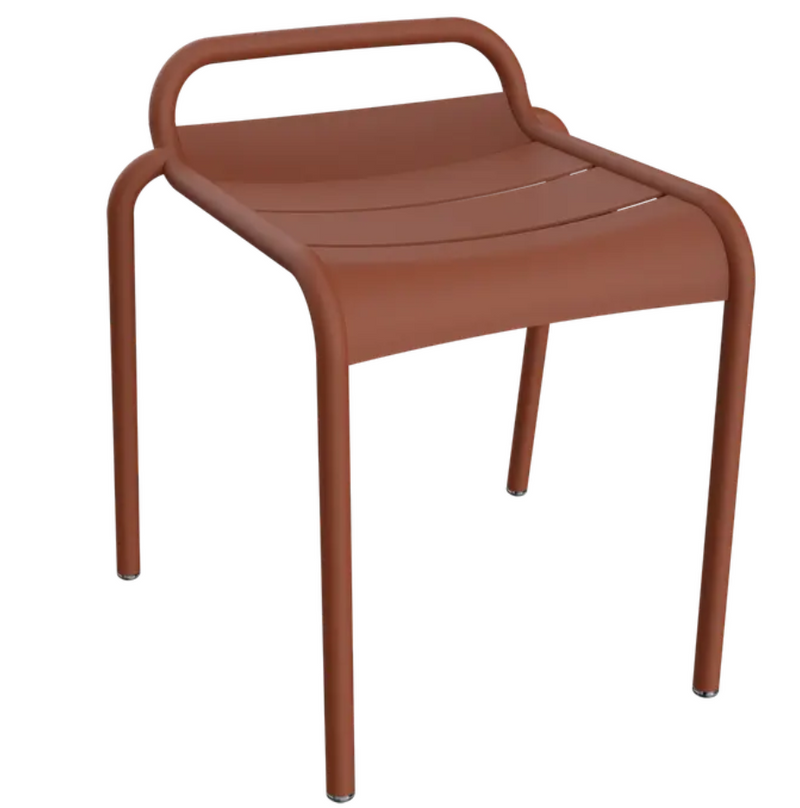Load image into Gallery viewer, Ochre Fermob Luxembourg outdoor dining stool with a sleek, modern design for outdoor furniture setups.
