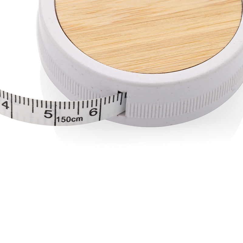 Load image into Gallery viewer, XD Collection RCS recycled plastic and bamboo tailor tape, eco-friendly measuring tool with plastic and bamboo materials.
