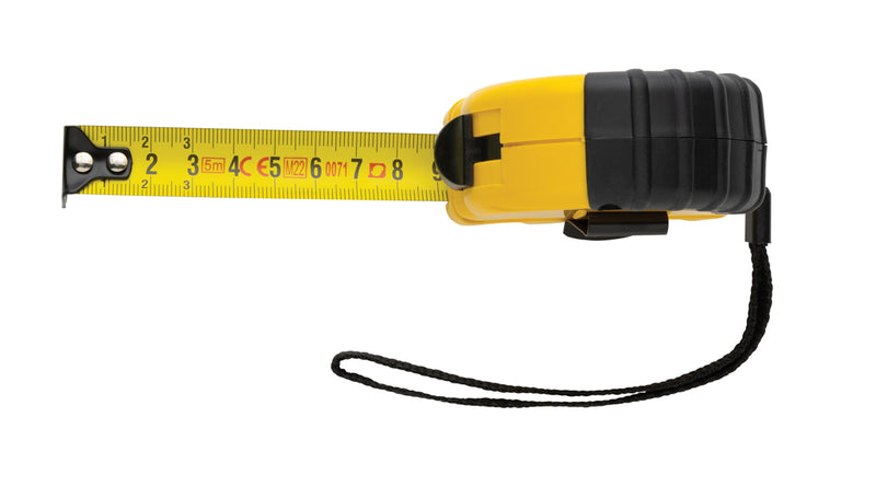 Load image into Gallery viewer, XD Collection RCS recycled plastic 5M tape, 19mm wide, tool and torch accessory with bright red and yellow design.
