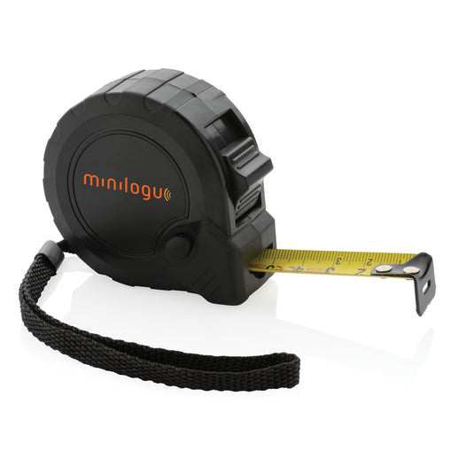 XD Collection RCS recycled plastic 5m/19mm tape with stop button, durable tools and torches for precise measurements.