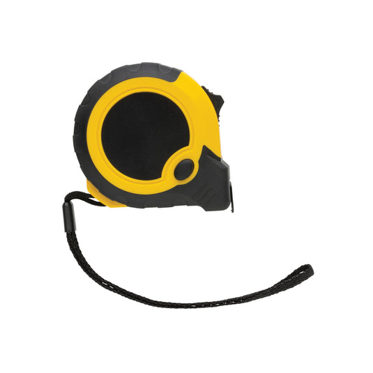 XD Collection RCS recycled plastic 5M/19mm tape measure with stop button, tool for precise measuring and durable use.