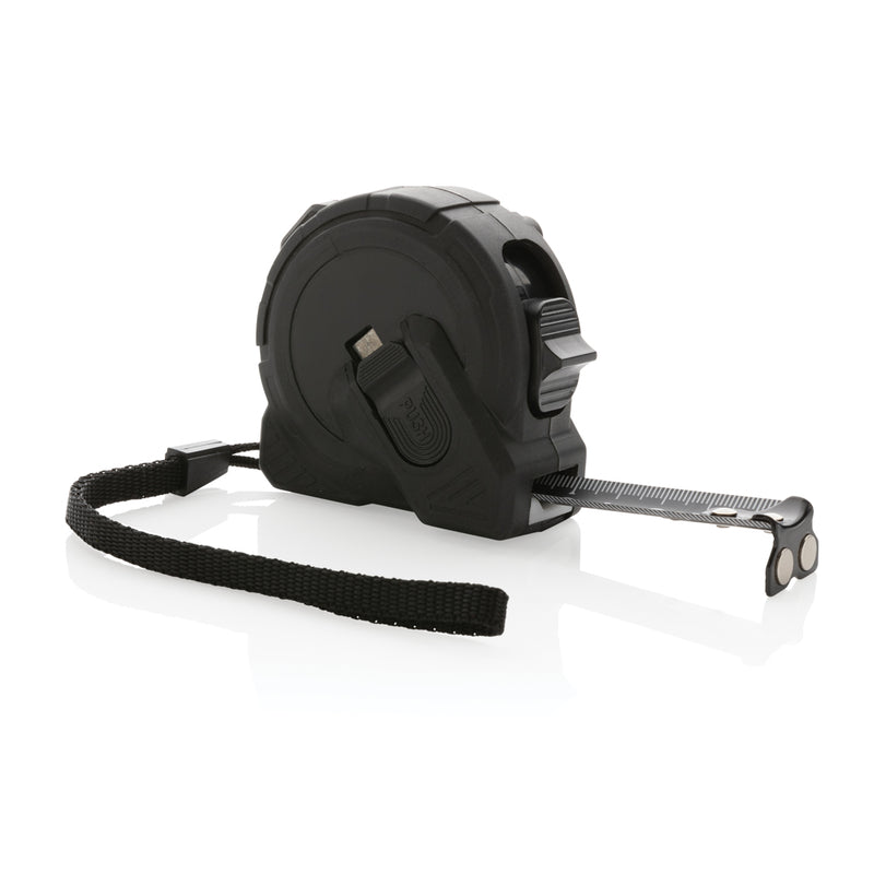 Load image into Gallery viewer, Gear X 5M measuring tape with slow/fast retract function, compact tools and torches accessory, black and yellow design
