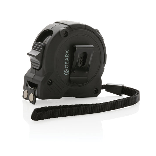 Gear X 5M measuring tape with slow/fast retract feature, compact tools and torches, durable construction, ideal for precise measurements