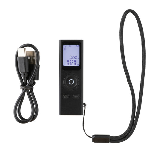 Gear X RCS recycled aluminum 30m laser measure showing digital display and ergonomic design in a tools and torches product image.