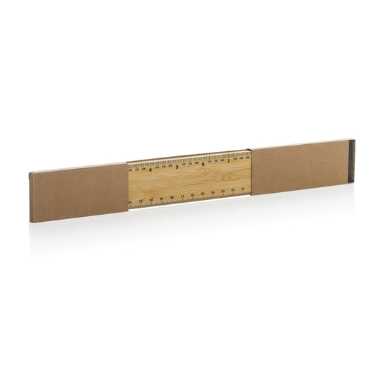 XD Collection Timberson extra thick 30cm double-sided bamboo ruler for precise measuring in tools and workshop use.