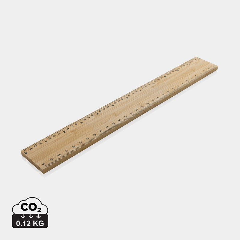Load image into Gallery viewer, XD Collection Timberson extra thick 30cm double-sided bamboo ruler, durable woodworking tool with clear measurement markings.
