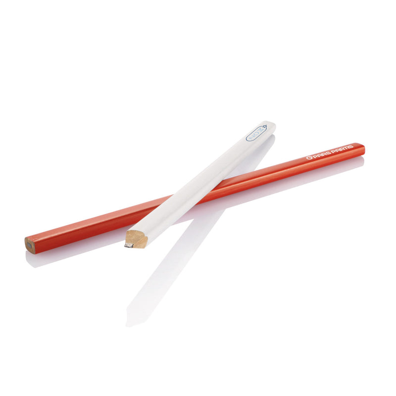 Load image into Gallery viewer, 25cm wooden carpenter pencil from XD Collection, shown with sharpened tip and natural wood finish, ideal for carpentry and woodworking.
