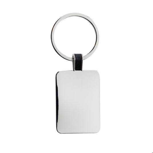 Recycled zinc alloy rectangle keyring from XD Collection, durable keychain with a sleek rectangular design.