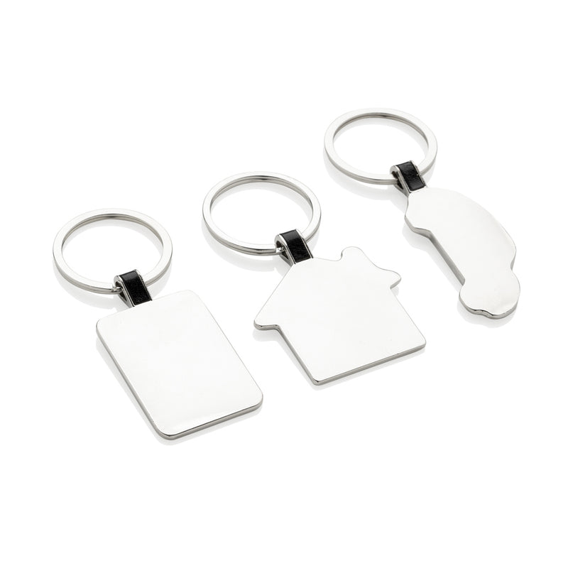 Load image into Gallery viewer, Recycled zinc alloy rectangle keyring from XD Collection, durable lanyard and keychain accessory with eco-friendly design.
