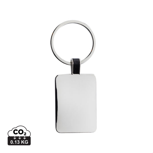 Recycled zinc alloy rectangle keyring from XD Collection, part of lanyards and keychains, with a sleek rectangular design and polished finish.