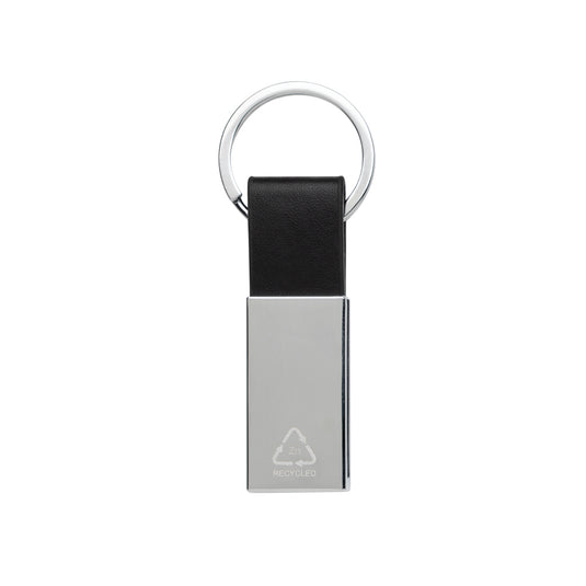 Luxury PU keychain from XD Collection featuring recycled zinc alloy in a stylish design, perfect for keys or accessories.