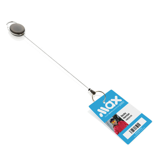 RCS recycled ABS roller clip keychain from XD Collection featuring a durable roller clip and eco-friendly design.
