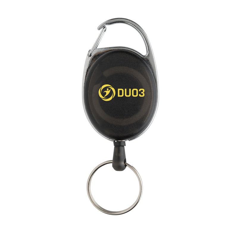 Load image into Gallery viewer, Recycled ABS roller clip keychain from XD Collection featuring a sturdy roller clip and keyring on a lanyard-style strap.
