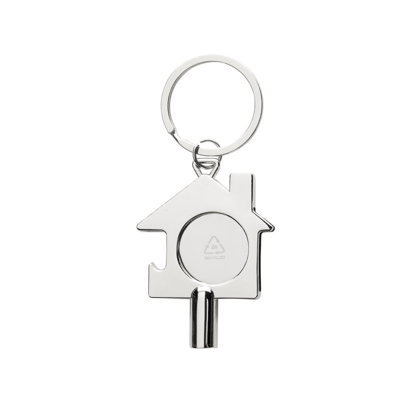 Load image into Gallery viewer, Recycled zinc alloy 3-in-1 keychain from XD Collection with durable lanyard and multiple keyring features.

