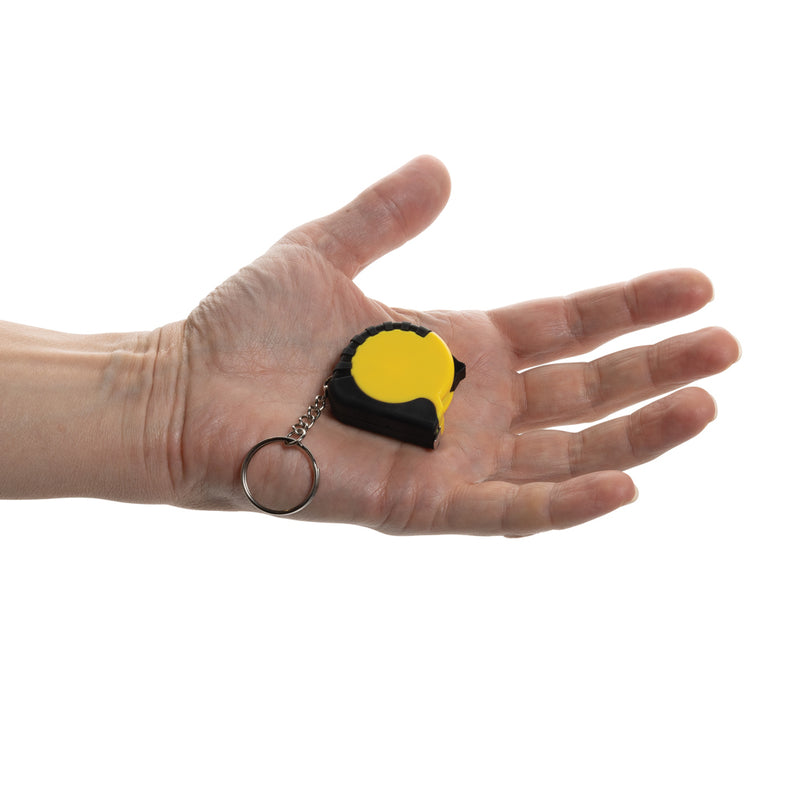 Load image into Gallery viewer, MeasureMate RCS reycled ABS 1 meter tape keychain - Custom Wood Designs
