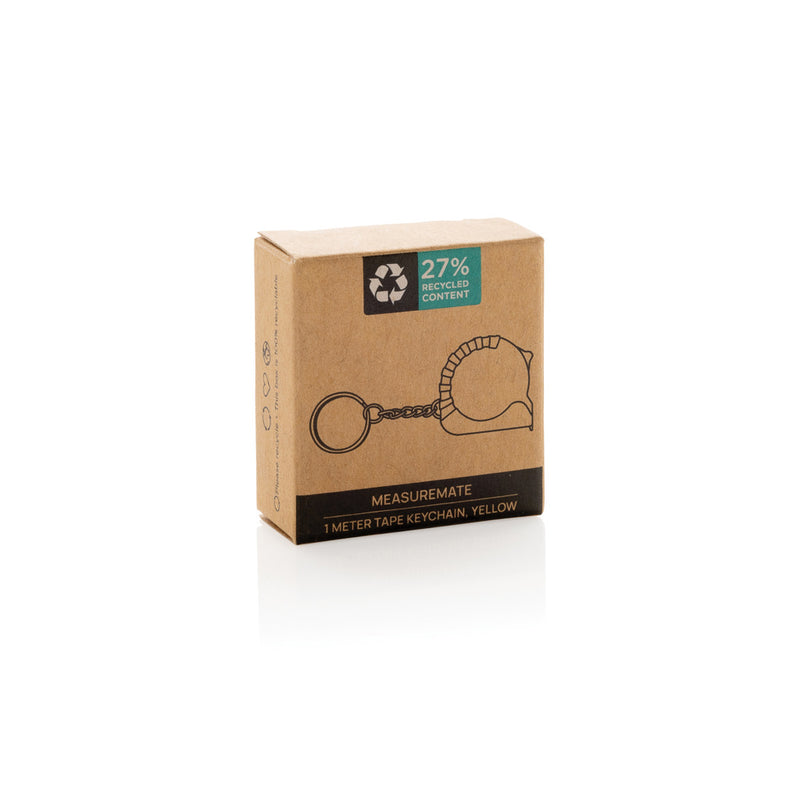 Load image into Gallery viewer, MeasureMate RCS reycled ABS 1 meter tape keychain - Custom Wood Designs
