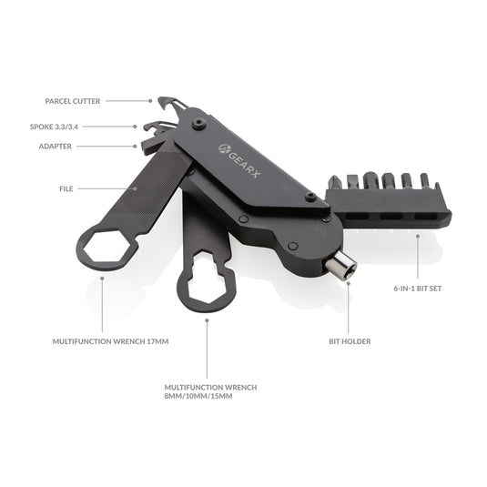 GearX bicycle tool from Tools & Torches category, featuring multiple hex and screwdrivers for bike repairs.