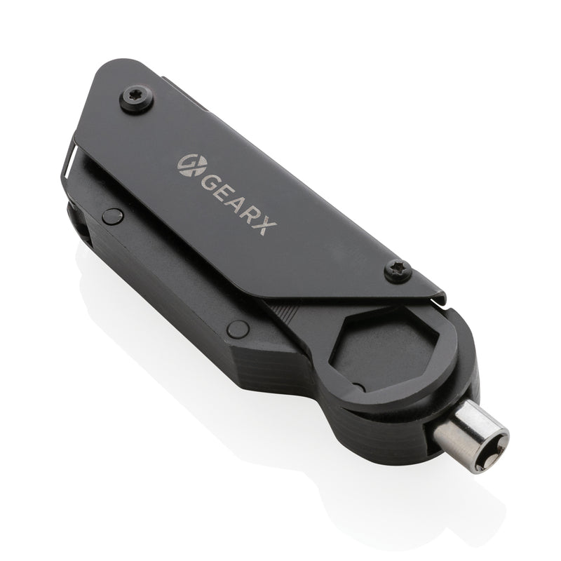 Load image into Gallery viewer, GearX bicycle multi-tool with various wrench and screwdriver attachments, compact and portable for bike repairs.
