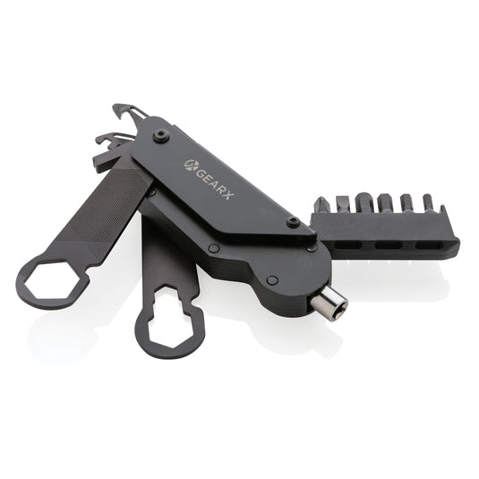 GearX bicycle tool from Tools & Torches collection, compact multi-tool with various bike repair features, shown in black.