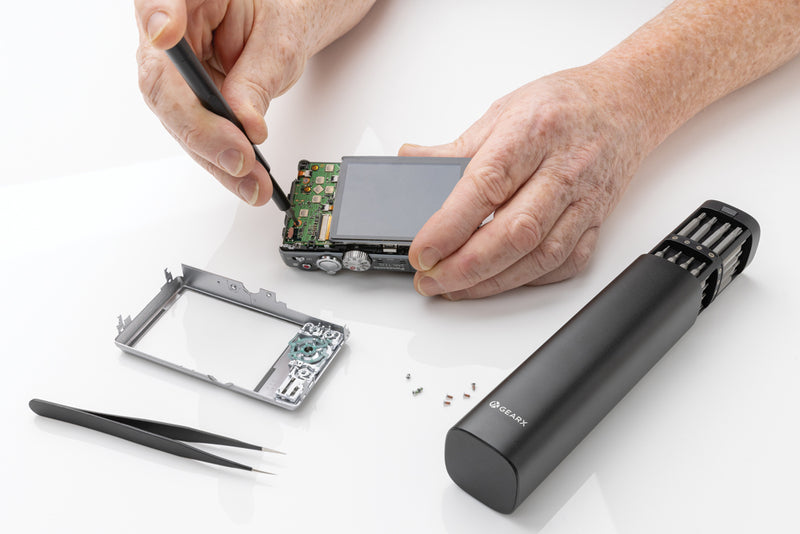 Load image into Gallery viewer, Gear X RCS recycled aluminum precision screwdriver set with 46 tools, featuring ergonomic handles and organized in a sturdy case.
