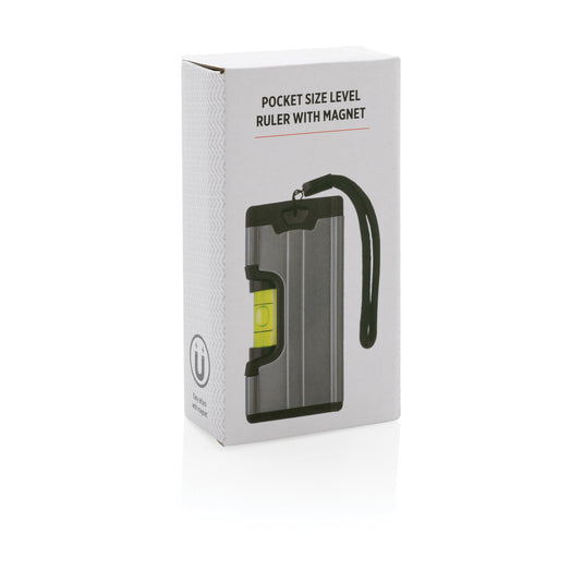 Pocket size magnetic level ruler from XD Collection, compact tool for precise leveling and measurement.