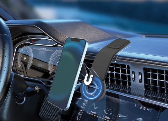 DriveGrip RCS recycled plastic universal magnetic car holder by XD Collection, showing the magnetic mount and recycled material design