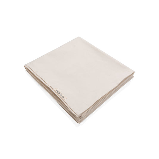 Ukiyo Aware™ 180g cotton tablecloth in 250x140cm, light beige with subtle textured pattern, perfect for home dining setups.