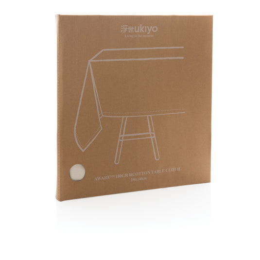 Ukiyo Aware™ 180g cotton tablecloth in size 250x140cm, natural beige color, made of soft cotton fabric for home dining decor