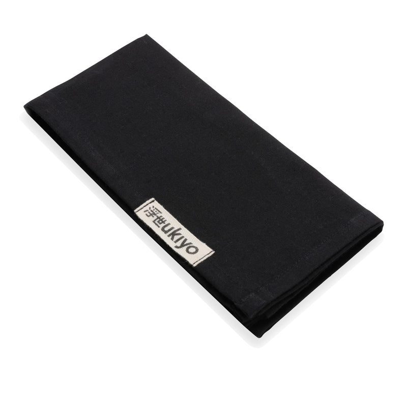 Load image into Gallery viewer, Set of four Ukiyo Aware™ 180g cotton table napkins with a soft, textured fabric, perfect for elegant home dining settings.
