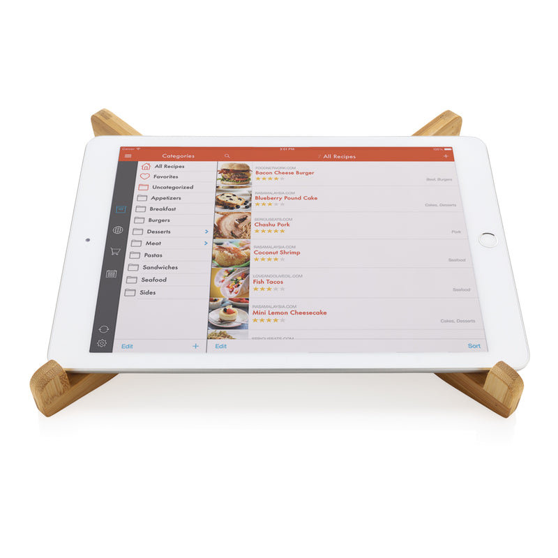 Load image into Gallery viewer, Bamboo portable laptop stand - Custom Wood Designs
