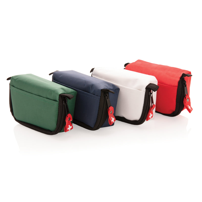 Load image into Gallery viewer, XD Collection first aid kit in a car safety pouch with medical supplies for emergencies.
