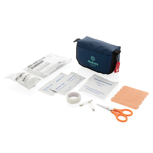 XD Collection car first aid set in compact pouch, includes essential safety supplies for emergency medical needs.