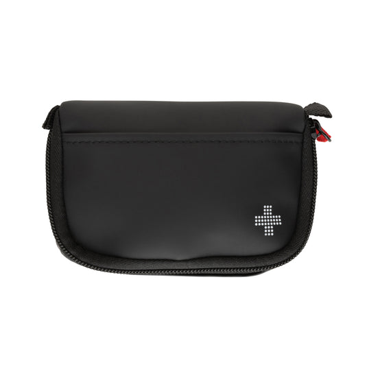 XD Collection RCS recycled nubuck PU first aid pouch for car safety, featuring a mailable first aid set in a compact design.