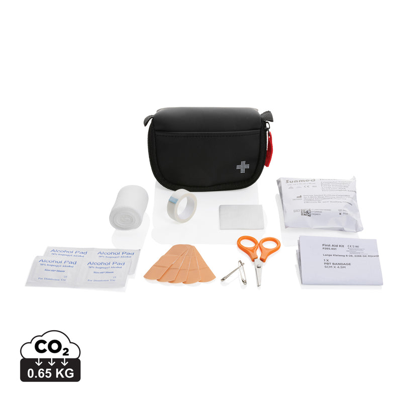 Load image into Gallery viewer, XD Collection RCS recycled nubuck PU first aid kit pouch for car and safety, mailable, compact first aid set with durable material
