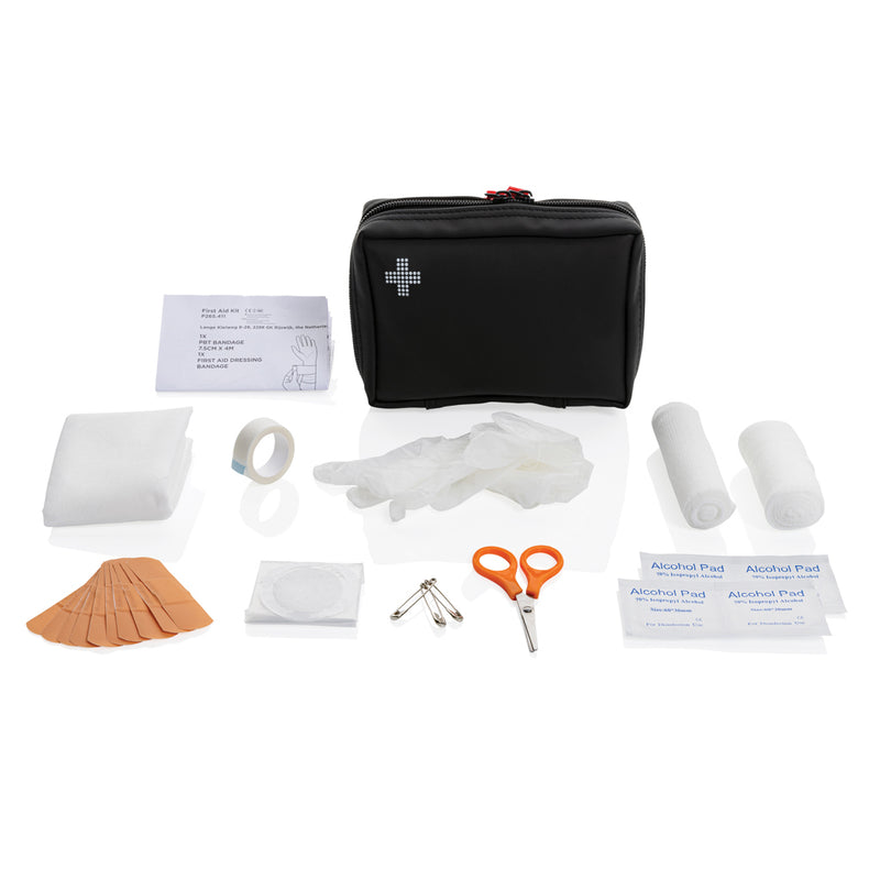 Load image into Gallery viewer, XD Collection RCS recycled nubuck PU pouch with first aid set, car safety kit, compact and durable for emergency use
