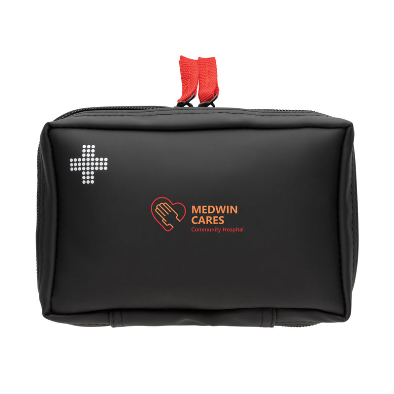 Load image into Gallery viewer, XD Collection RCS recycled nubuck PU first aid kit pouch for car and safety, featuring a compact, durable first aid set.
