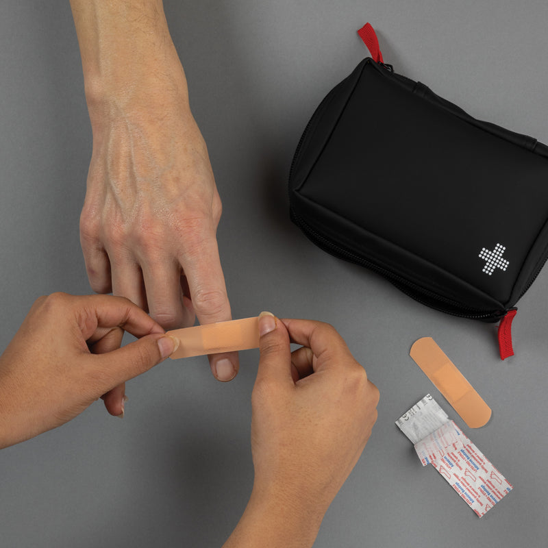 Load image into Gallery viewer, XD Collection RCS recycled nubuck PU first aid pouch for car and safety, compact medical kit with first aid supplies.
